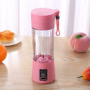 2 Blades USB Portable Electric Fruit Juicer Smoothie Maker Blender (Pink) A