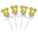 Golden Glitter Gender Reveal Cupcake Toppers, Gender Reveal Baby Shower Par