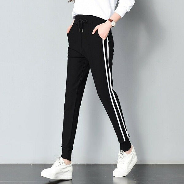 Summer Spring Casual Pants Sportswear Trousers Woman Haren Pants Double Str N1G5