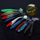 10 Pcs Fishing Bait Soft Artificial Lure Silicone T Tail Rainbow Tackle 10cm 5g