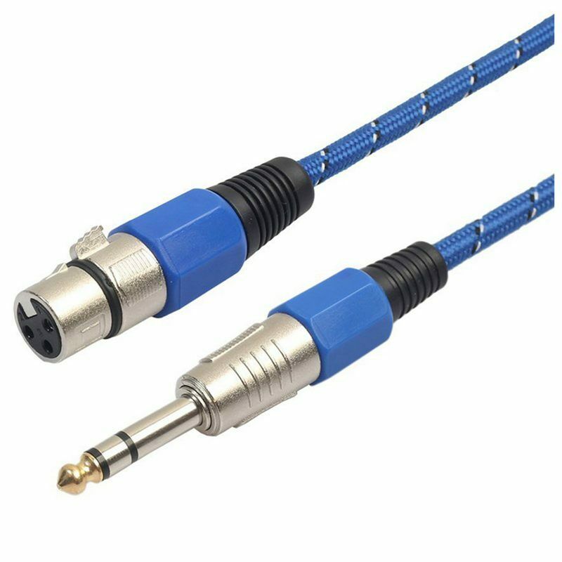 3Pin XLR Female Jack to 6.35mm Male Plug Stereo Microphone Cable Adapter Co