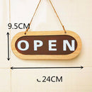 Hanging Sign Wood Decoration Club Art Double Sides Open Closed Business Notice