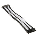 White Sleeved Extension Cable Power Supply Adapter 24 to 24 Pin Connector for PC