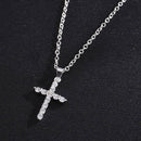 Mens Womens Necklace Chain White Sapphire Cross Jewellery Pendant Xmas Gift