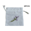 2x Small White Drawstring Gift Bag Cotton Cloth Jewelry Pouch Wedding Embroidery