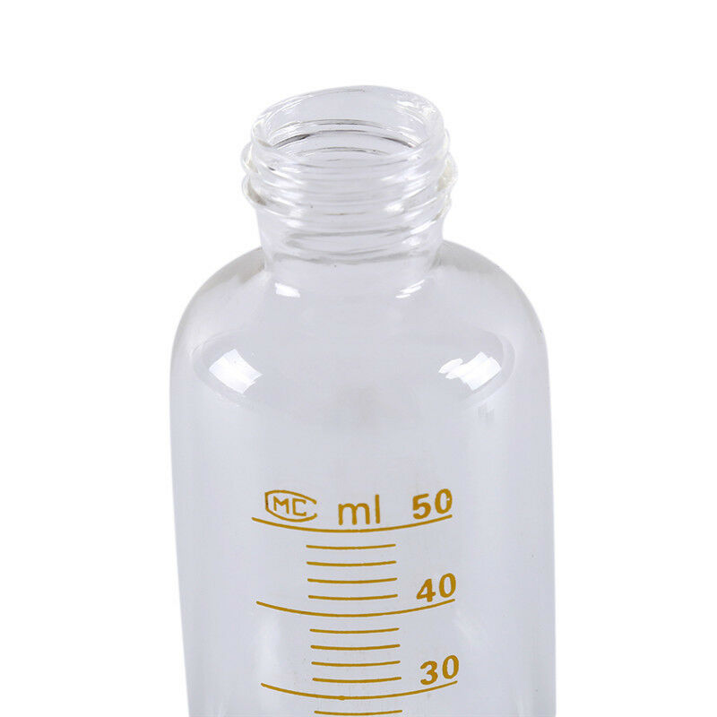 1pcs 50ml Scale lab glass vials bottles clear containers with black screw cap0K