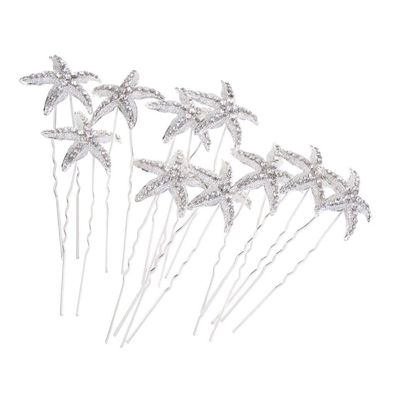 10 Pieces Glitter Crystal Headpiece U-shaped Bridal Lady Party Hair Jewelry