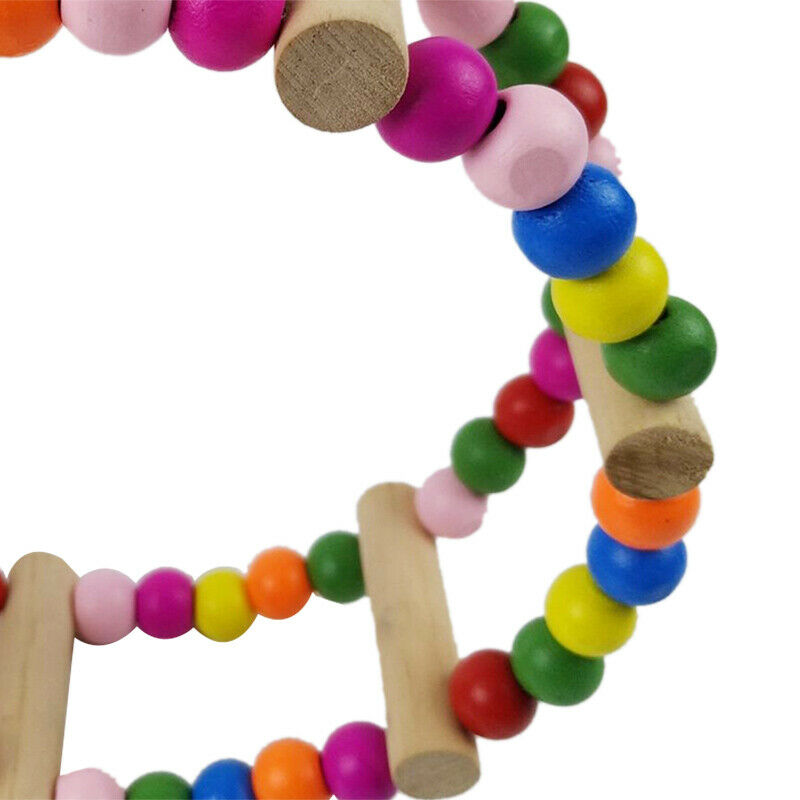 Parrot Toys Bird Colorful Wooden Ladder Parrot Macaw Bell Swing Parrot Bite W1M2