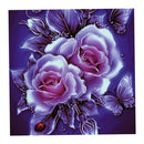 2 x Purple Flower Crystals Embroidery Kits for DIY HandCrafts Wall Decor