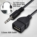 Audio AUX Jack 3.5mm Male to USB 2.0 Type A Female OTG Converter Adapter Cables