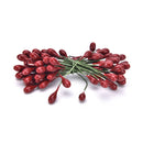 100XArtificial Red Holly Berry On Wire Bundle Garland Wreath Making Christmas 9Q