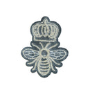 silvery crown bee patches embroidery applique clothes craft sew JR