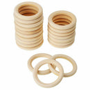 20 Pack Wood Rings Wooden Rings For Craft, Ring Pendant And Connectors Jewe