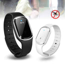 Physical Ultrasonic Electronic Mosquito Repellent Bracelet White + Black