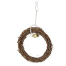 Bird Parrot Natural Rattan Swing Ring Hanging Pet Parakeet Budgie Cockatiel Cage