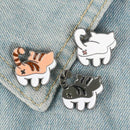 Cartoon Brooch Enamel Pin Metal Cute Collar Wild Cartoon Tiger Squatting BacA6O9