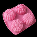 4 Cavity Flower Silicone Soap Mold Cake Decor Candy Chocolate Cookie Baking M Cy