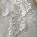 1 Pair of Flower Lace Applique Trim Embroidery Sewing Motif DIY Wedding Bridal