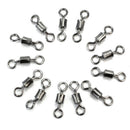 200Pcs Stainless Steel Rolling Barrel Swivels Round Eye Carp Sea Fishing Tackle
