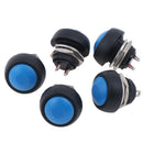 5Pcs Blue 12mm Waterproof Momentary Push button SwitcS Kw