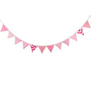 3.2m 12 Flags Pink Flag Banner  Pennant Wedding/Birthday Party Decor