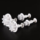4 Pcs Cake Xmas Daisy Flower Plunger Fondant Decor Sugar craft Mold Cutter V