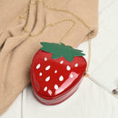 Girl Cute Strawberry Chain Shoulder Bags Women Patent Leather Crossbody Bag A