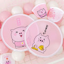 Polyester Cartoon Mini Round Portable Fan Folding Pocket Wallet Handheld Fan BX