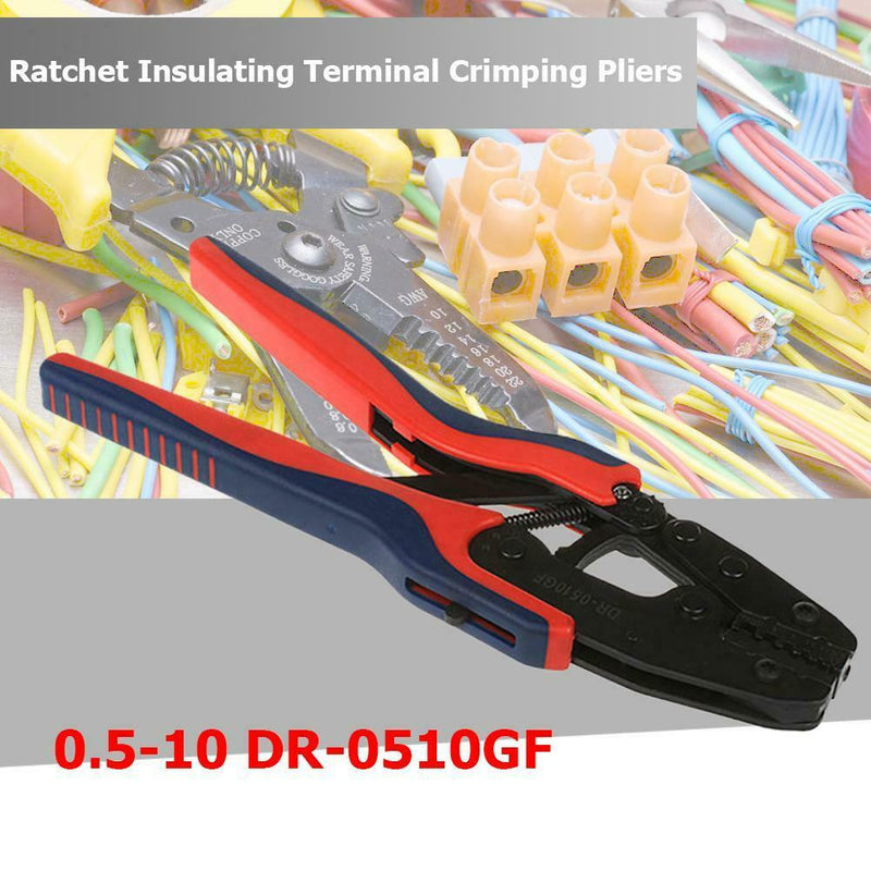 Ratchet Insulating Terminal Crimping Pliers Hand Tool Wire Clamp (DR-0510GF A