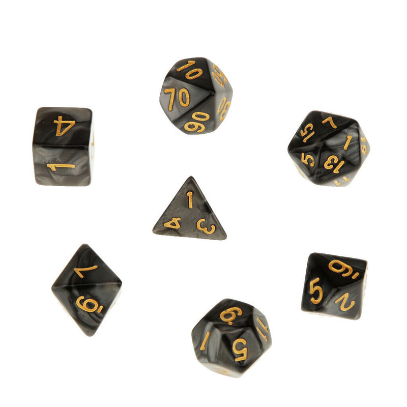 14 Pieces Acrylic Polyhedral Dices Die For Party Casino Bar Club Game Props