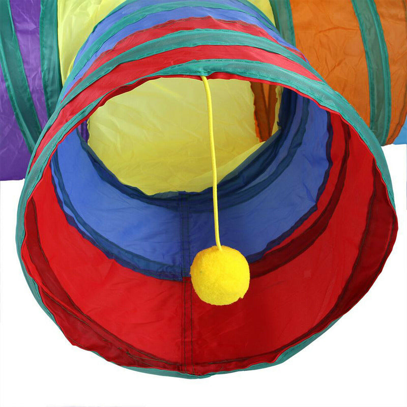 Cat Tunnel Crawl Tube Pop Up Peek Rabbit Small Dog Tunnels Hanging Ball