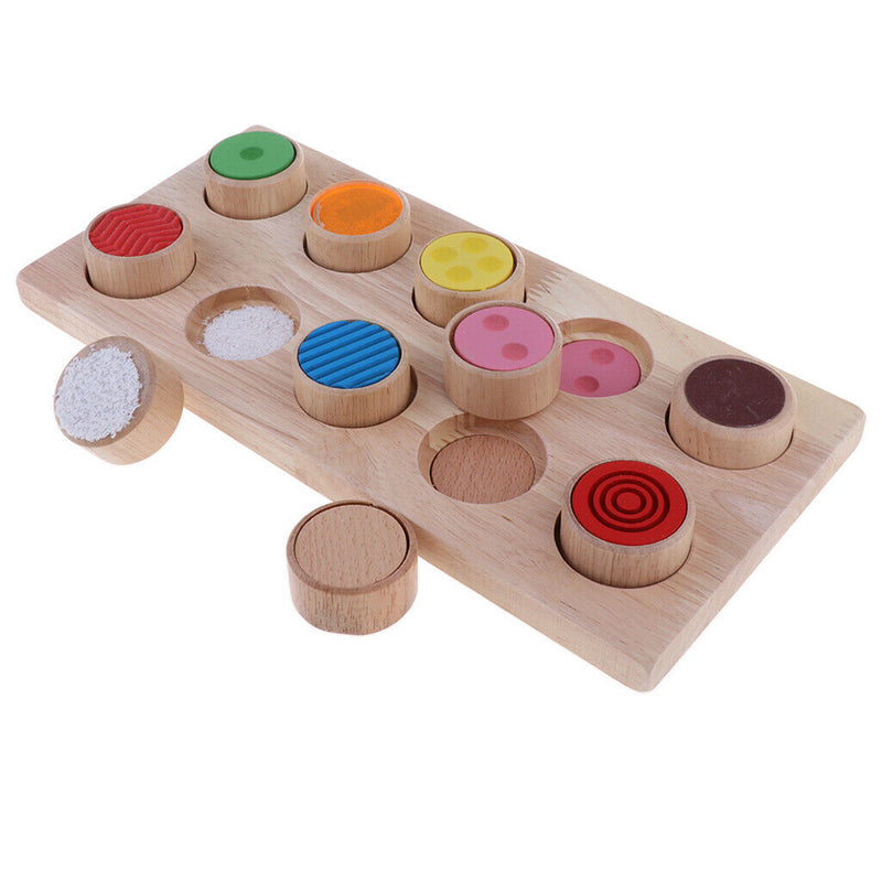 Wooden Textures Tactile Matching Board Sensory Memory Game for Baby Toddlers