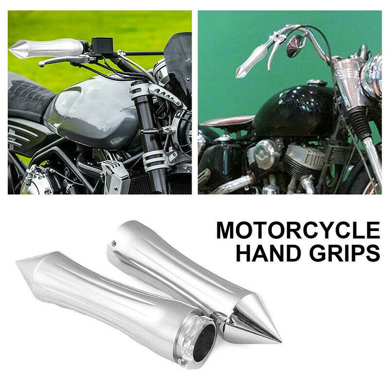 Chrome Billet Spike Handlebar Hand Grips For Motorcycle 1" 25mm HandlebarFT
