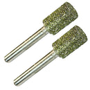 2 Packs 12mm Dia. Diamond Coated Mounted Grinding Stone Burr Heads with 6mm