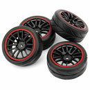 4pcs 12mm Hub Wheel Rims & Rubber Tires For RC 1/10 On-Road Touring Drift C