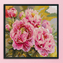 11CT Ornaments DIY Stamped Kit Cross Stitch Needlework (H799 Pink Peony)