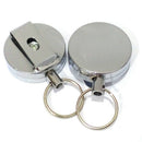 Stainless Steel Retractable Key Chain Recoil Keyring Belt Pull Heavy Cord Wire