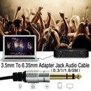 3.5mm to 6.5mm Adapter Jack Audio AUX Cable for Mixer Amplifier Guitar Male