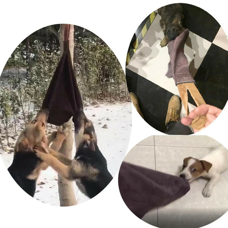 Puppy Dog Bite Rag with Handle Training Leather Tug for Young  Schutzhund