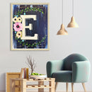 5D DIY Art Drawing Full Round Drill Flower Letter E Kit Diamond Painting