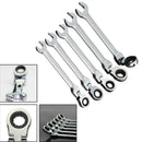 5Pcs/Set Flexible Head Ratcheting Wrench Set Hand Tools Ratchet Handle Wren