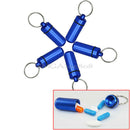 Durable 5pcs Waterproof Aluminum Medicine Pill Box Holder Keyring Container