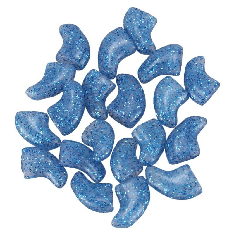 20 pcs Soft Nail Caps For Cat Pet Claw Control Paws off + Adhesive Glue Wit