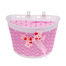 Children Kids Bicycle Front Basket + Pink Handlebar Grip Tassels Streamers