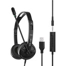With Microphone USB Headphone Phone PC Audio Control Call Center 3.5mm Jack