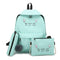 4pcs/set Cute Printing Women Shoulder Crossbody Pen Bags Backpacks (Green)