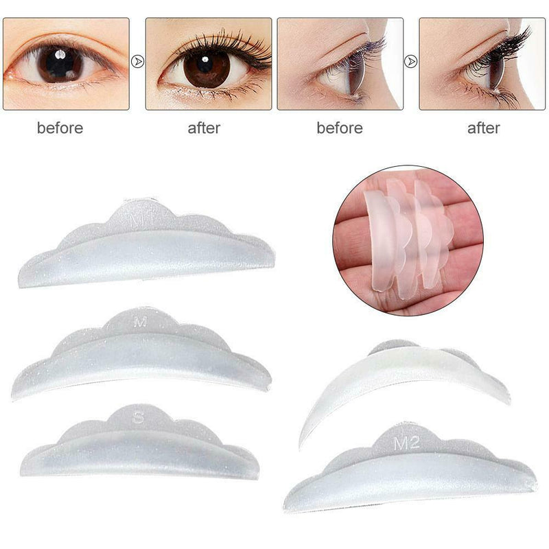 5 Pcs Reusable Eyelash Lift Perming Silicone Curler Curling Pads Patches Shields