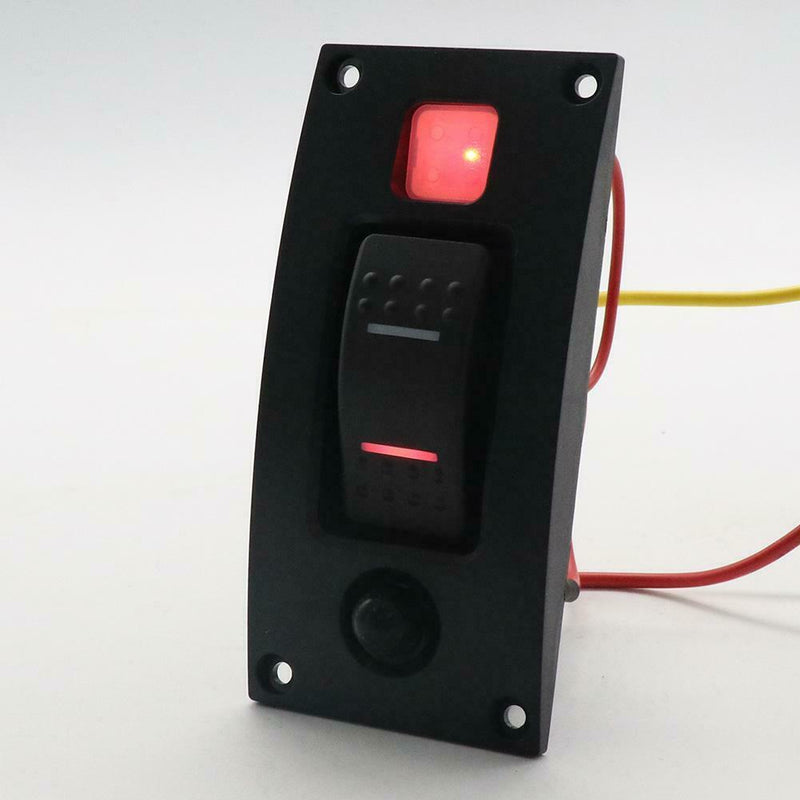 1 Gang Boat Marine Switch Panel ON-OFF-ON Rocker Switch with Circuit Breaker