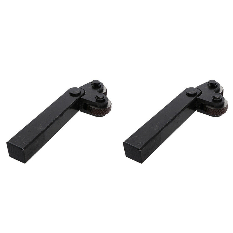 2 Pack Double Wheel Knurling Tool Straight Linear Black Steel Knurl Tool