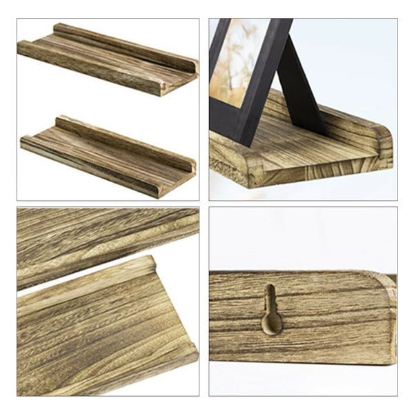 2pcs Wooden Floating Shelves Wall Display Rack for Bedroom Living Room Storage